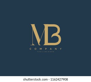 Elegant MB Letter Linked Monogram Logo Design