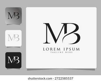 Elegante MB Monogram Logo Design para marca e identidade corporativa