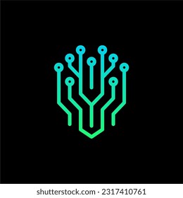 Elegant and memorable modern tech tree logo