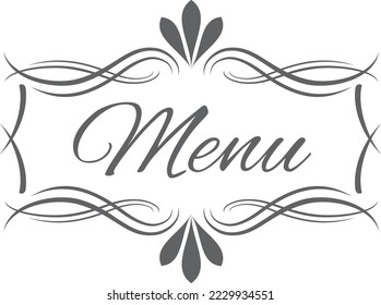 Elegant menu header. Decorative vintage classic element