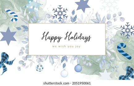 elegant merry Christmas background with white Christmas ornament