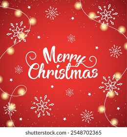 Elegant Merry Christmas card with snowflakes, Vector