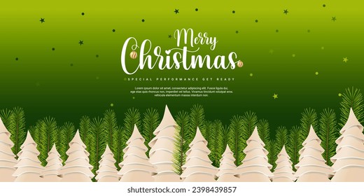 Elegant Merry Christmas design with beautiful snowflakes and stars in modern style.