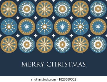 Elegant Merry Christmas greeting card. Repetitive pattern. Vector illustration.