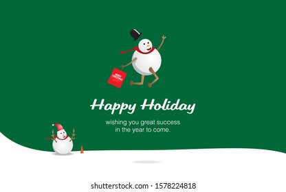 Elegant Merry Christmas and Happy New Year Card Design. Happy Holiday Card. Greeting Card