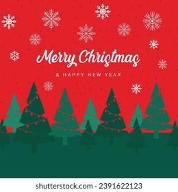 Elegant Merry Christmas and Happy New Year festive design with beautiful snowflakes and stars in modern style
