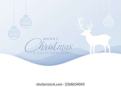 elegant merry christmas invitation background with reindeer design vector