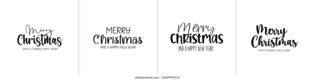 Elegant "Merry Christmas" lettering in a modern and minimalist calligraphy style. Clean and precise vector file – ideal for cards, prints, and digital use.
