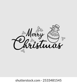 An elegant Merry Christmas text design featuring decorative elements, ideal for festive greetings and holiday season celebrations. Perfect for cards, invitations, and seasonal marketing materials.