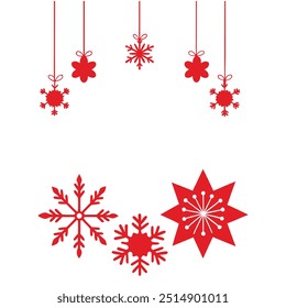 Elegant Merry Christmas white card vector with decorative hanging ornaments. Perfect for greeting cards, holiday invites, and festive designs. Add a stylish touch to your celebration.