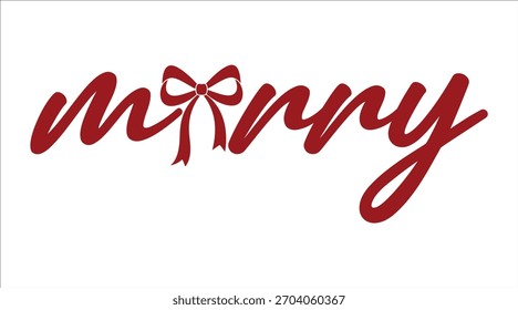 Elegant Merry Script Bow Design