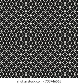 Elegant mesh seamless pattern, thin wavy lines. Texture of lace, weaving, net, smooth lattice. Subtle monochrome geometric background. Luxury dark design for prints, decor, digital. - Stock vector