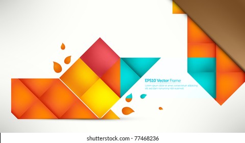 Elegant Message Frame, presenting your text in Intensive Colors | Colorful Folded Papers