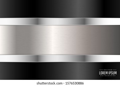  Elegant metallic background with bright silver.paper cut style.Art design layout for banner, business, presentations, flyers, posters.Vector illustration.Eps10 