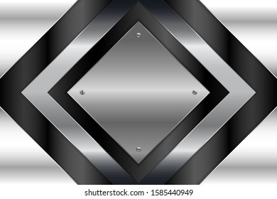  Elegant metallic background with bright silver.paper cut style.Art design layout for banner, business, presentations, flyers, posters.Vector illustration.Eps10 