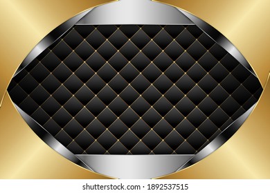    Elegant metallic background of gold gradient with upholstery.Vector illustration.Eps10 