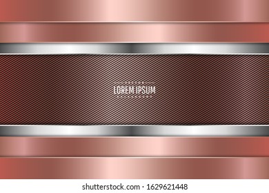  Elegant metallic background with Rose gold gradient.Layout for banner, business, presentations, flyers, posters.Vector illustration.Eps10 