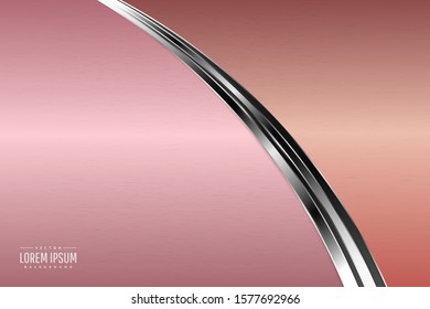  Elegant metallic background with Rose gradient.paper cut style.Art design layout for banner, business, presentations, flyers, posters.Vector illustration.Eps10 