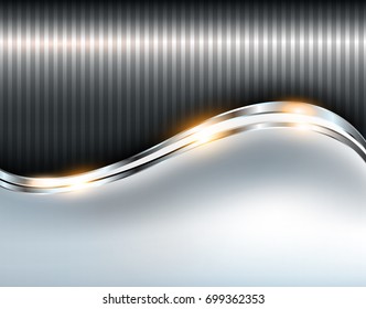 Elegant metallic background, shiny silver vector illustration.