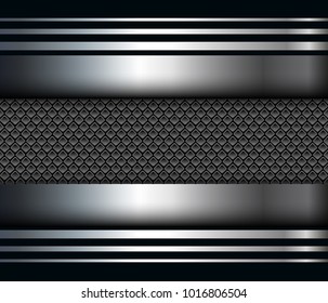 Elegant metallic background, silver balck metal, vector illustration.
