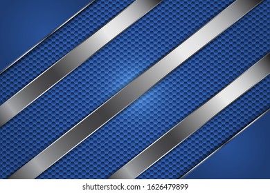  Elegant metallic background.Blue technology concept.Layout for banner, business, presentations, flyers, posters.Vector illustration.Eps10