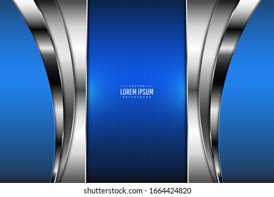  Elegant metallic background.Blue technology concept.Layout for banner, business, presentations, flyers, posters.Vector illustration.Eps10