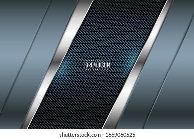  Eleganter metallischer Hintergrund.Blaues Technologiekonzept.Vektorillustration-Illustration.Eps10