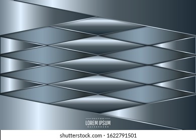  Elegant metallic background.Blue technology with geometric shape.Layout for banner, business, presentations, flyers, posters.Vector illustration.Eps10 