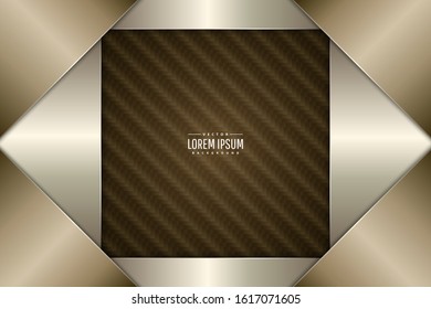 Elegant metallic background.Brown with gold and black space.Layout for banner, business, presentations, flyers, posters.Vector illustration.Eps10