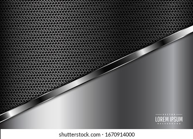 Elegant metallic background.Gray and silver with dark space.Vector illustration.Eps10 