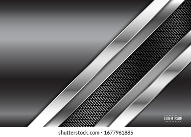 Fondo metálico elegante.Gris y plata con espacio oscuro.Ilustración vectorial.Eps10 