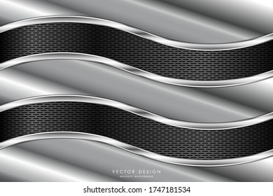 Eleganter metallischer Hintergrund.Grau und Silber mit dunklem Raum.Vector Illustration.Eps10 