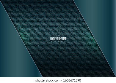 Elegant metallic background.Green with dark fabric cloth texture.Layout for banner, business, presentations, flyers, posters.Vector illustration.Eps10