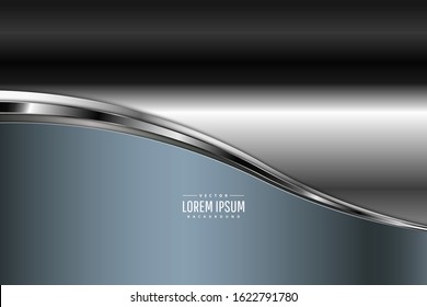 Elegant metallic background.Luxury with blue and silver glossy.Layout for banner, business, presentations, flyers, posters.Vector illustration.Eps10