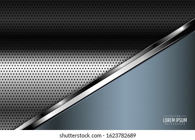 Elegant metallic background.Luxury with blue and silver glossy.Layout for banner, business, presentations, flyers, posters.Vector illustration.Eps10