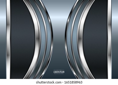 Elegant metallic background.Luxury with blue and silver glossy.Layout for banner, business, presentations, flyers, posters.Vector illustration.Eps10