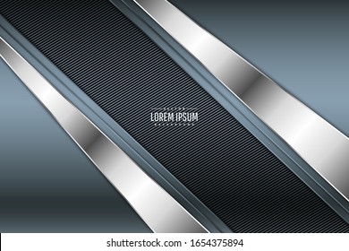 Elegant metallic background.Luxury with blue and silver glossy.Layout for banner, business, presentations, flyers, posters.Vector illustration.Eps10