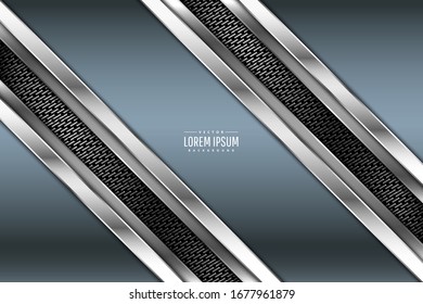 Elegant metallic background.Luxury with blue and silver glossy.Vector illustration.Eps10