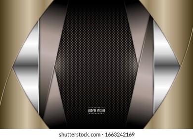 Elegant metallic background.Luxury with brown and gold.Layout for banner, business, presentations, flyers, posters.Vector illustration.Eps10