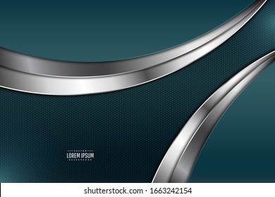 Elegant metallic background.Luxury of green with silver glossy.Layout for banner, business, presentations, flyers, posters.Vector illustration.Eps10