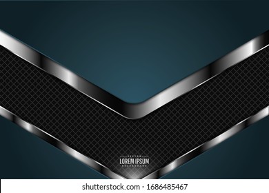 Elegant metallic background.Luxury of green with silver glossy.Layout for banner, business, presentations, flyers, posters.Vector illustration.Eps10