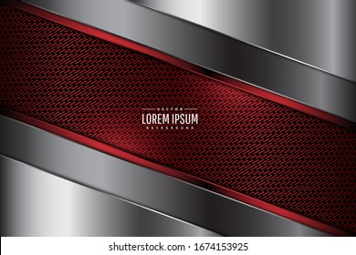 Elegante fondo metálico.Lujo de rojo y plata.Ilustración vectorial.Eps10 