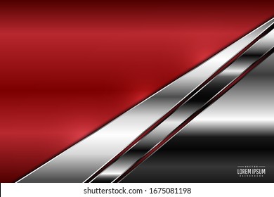 Elegant Metallic Backgroundluxury Red Silvervector Illustrationeps10 ...