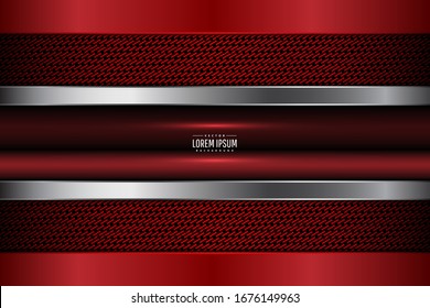 Elegant metallic background.Luxury of red and silver.Vector illustration.Eps10 