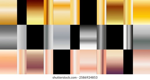 Elegant and Metallic Gold Gradient Designs for Frames and Labels