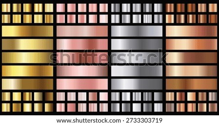 Elegant metallic gradient Shiny rose gold, silver and bronze medals gradients 