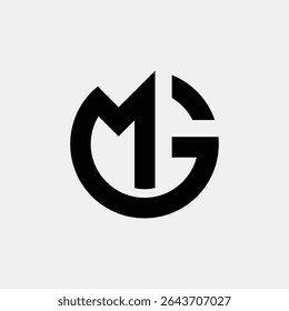 Elegant Mg or Gm letter logo in circle shape with royalty-inspired minimal design. Perfect for luxury branding, modern identity, and professional creative vector use.