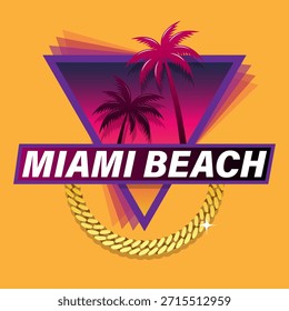 Elegante efecto de texto de Vector editable de Miami Beach. Adecuado para eventos de tecnología nocturna