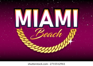 Elegante efecto de texto de Vector editable de Miami Beach. Adecuado para eventos de tecnología nocturna