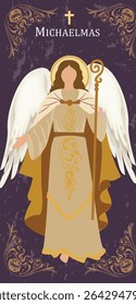 Ilustração elegante Michaelmas de Archangel Michael com equipe